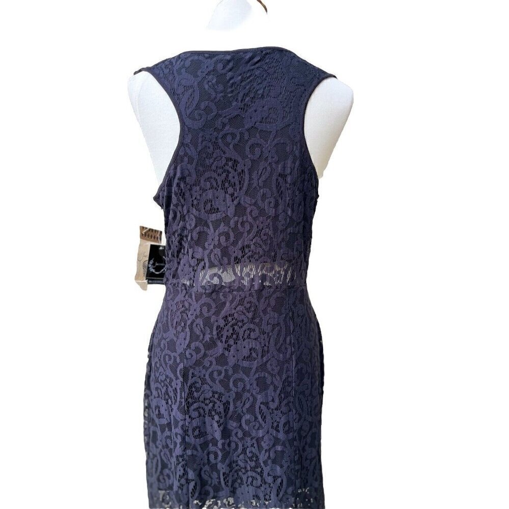 Sea Gypsies By Coven Black Ebony Lace Maxi Illusion Dress Size M - Picture 10 of 16